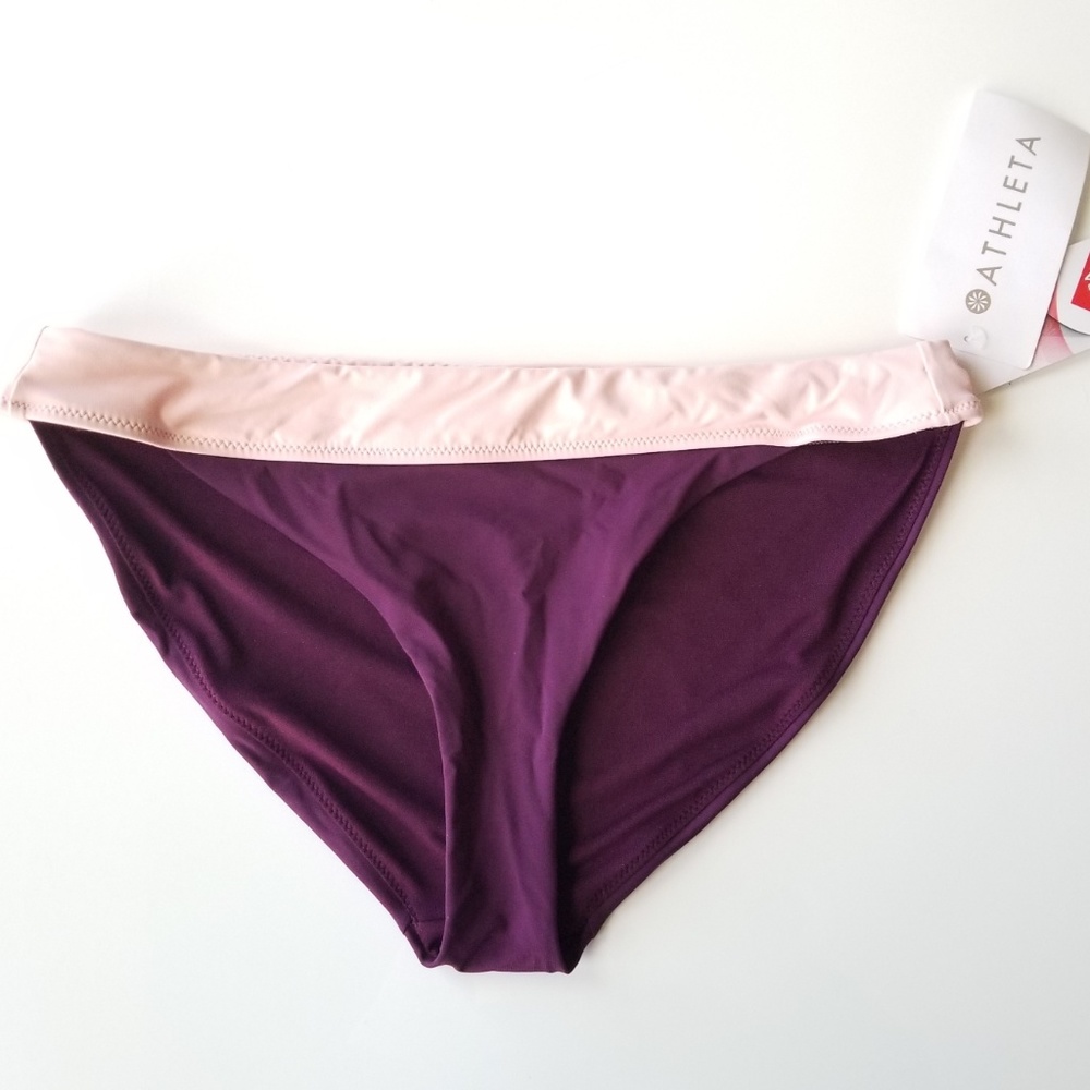 new Athleta Swim Bikini Bottom Mod Block UPF 50+ - Picture 2 of 8